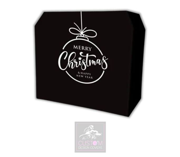 Merry Christmas Lycra DJ Booth Cover *Black/White*