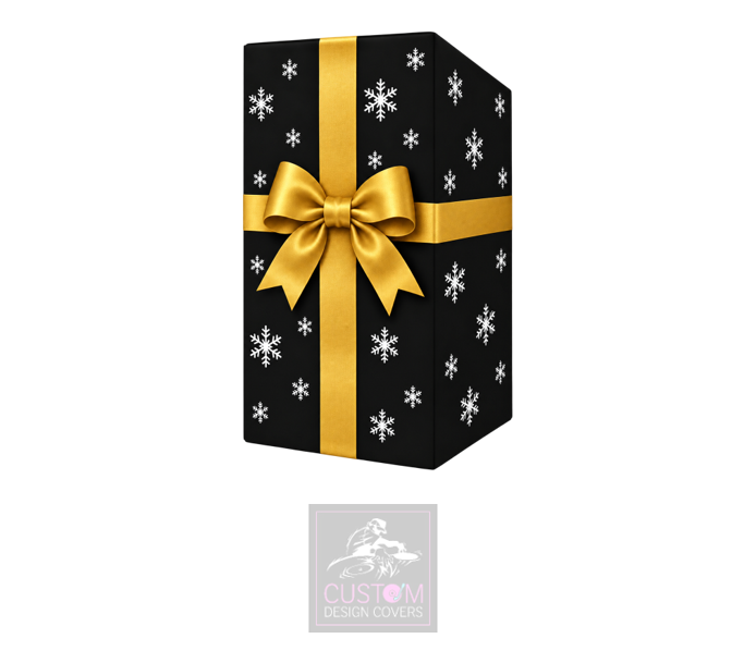 Christmas Gold Ribbon Lycra DJ Booth Cover