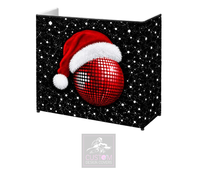 Christmas Mirror Ball Lycra DJ Booth Cover