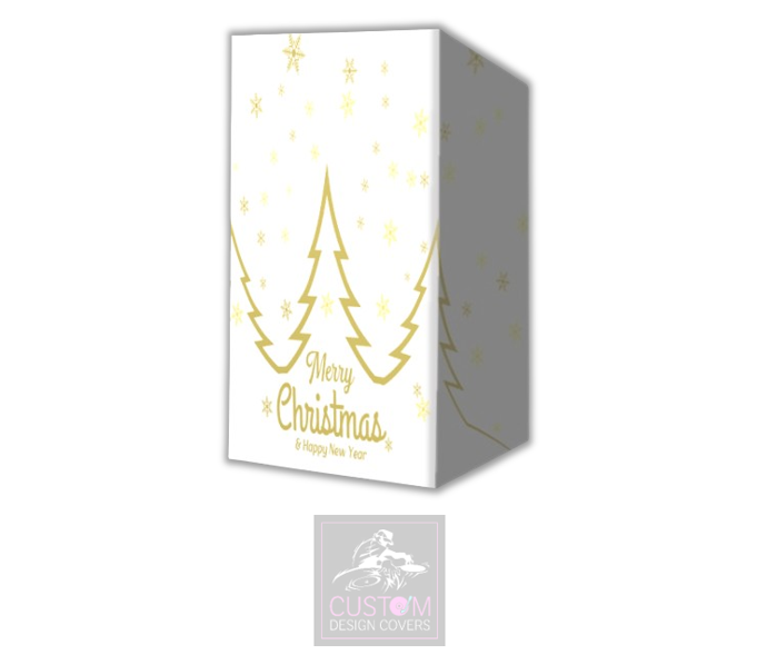 White Christmas Lycra DJ Booth Cover (gold)
