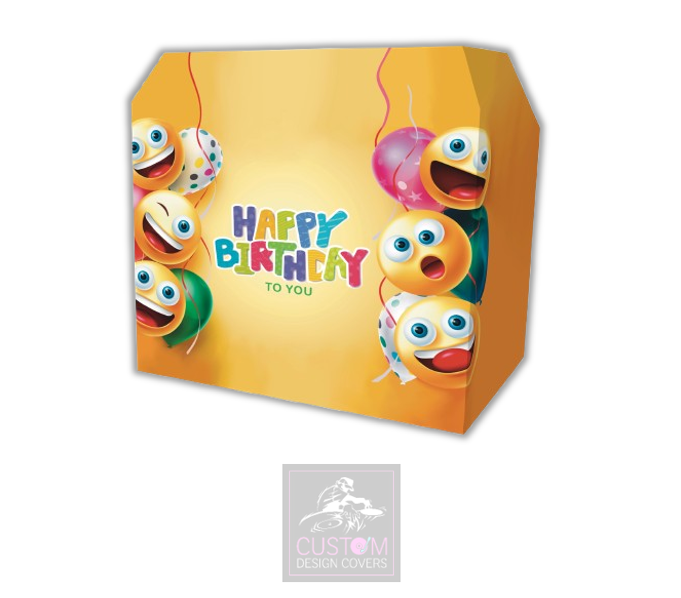 Emoji Happy Birthday Lycra DJ Booth Covers
