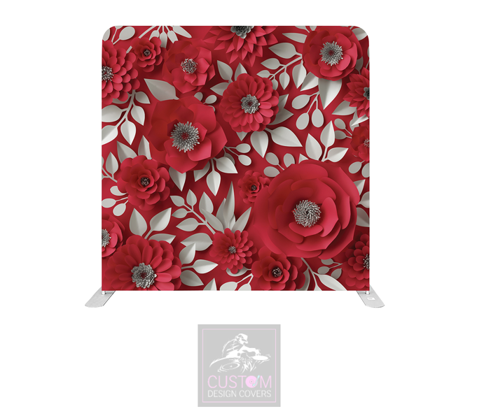Red Flower Lycra Pillowcase Backdrop Cover (DOUBLE SIDED)