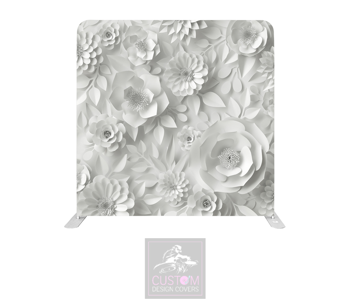 White Paper Flowers Lycra Pillowcase Backdrop Cover