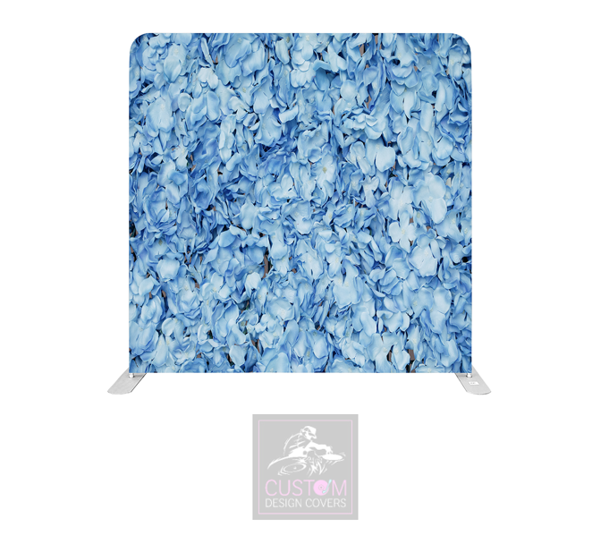 Blue Petals Lycra Pillowcase Backdrop Cover