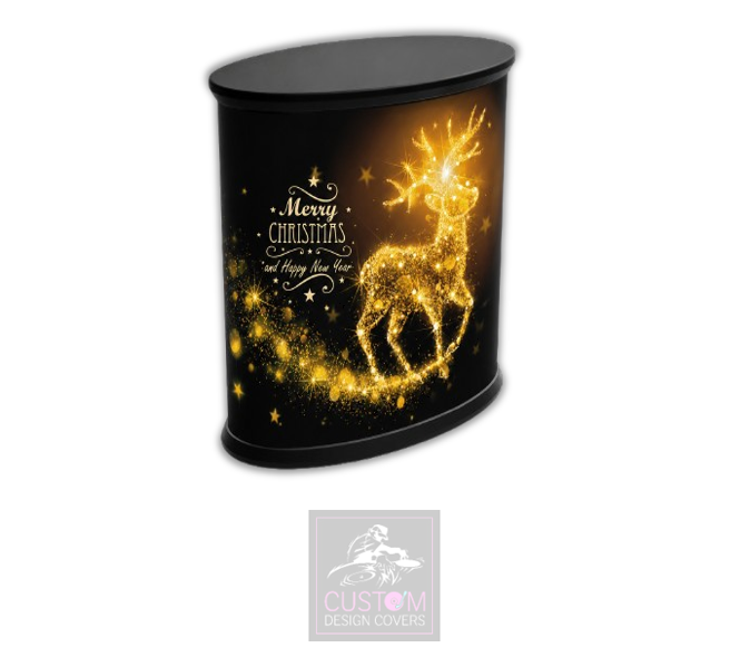 Christmas Gold Reindeer Pop Up Counter Cover