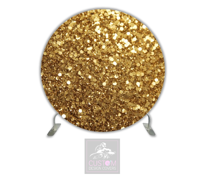 Gold Glitter Full Circle Pillowcase Backdrop Cover
