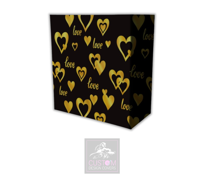 Love & Hearts *GOLD* Lycra DJ Booth Cover