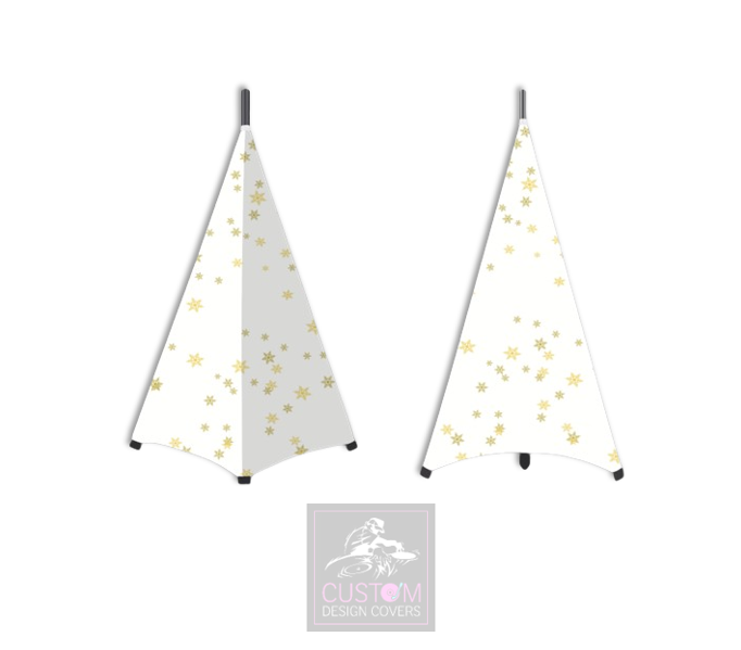White Christmas *Gold* Stand Lycra Covers