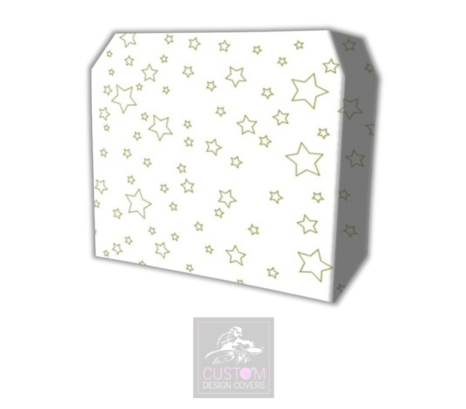 White Gold Star Lycra DJ Booth Cover