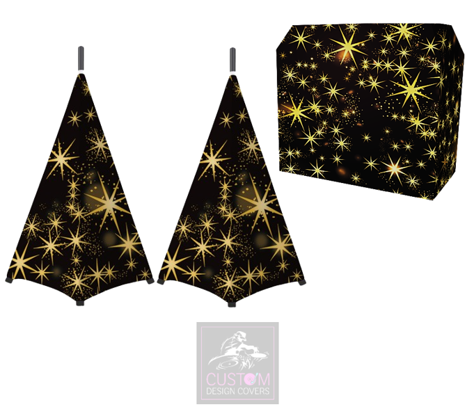Black Gold Star Lycra DJ Covers (PACKAGE BUNDLE) - MKII
