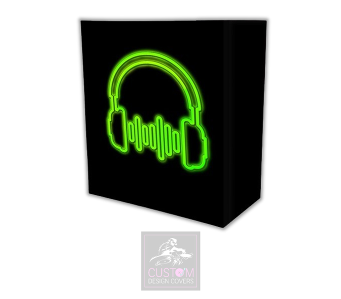 UV Effect Green Headphones Lycra DJ Booth Covers
