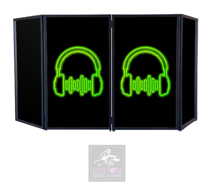 UV EFFECT GREEN HEADPHONES DJ LYCRA FACADE PANELS