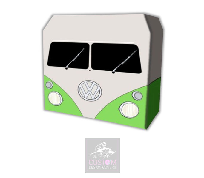 VW Camper GREEN Lycra DJ Booth Cover