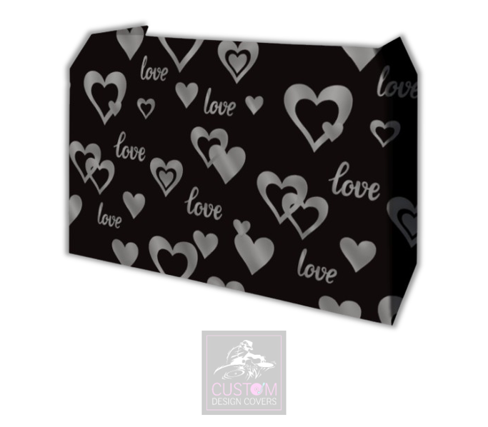 Love & Hearts *GREY* Lycra DJ Covers (PACKAGE BUNDLE)