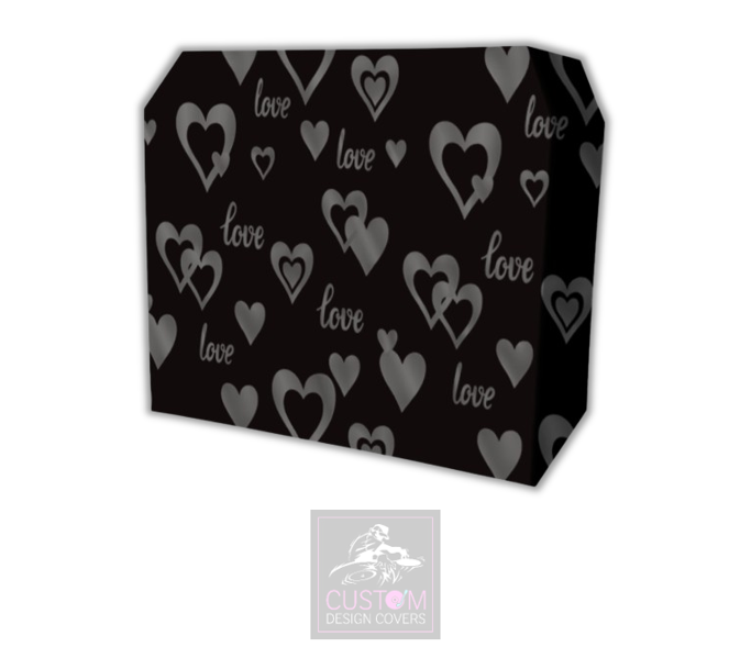 Love & Hearts *GREY* Lycra DJ Booth Cover