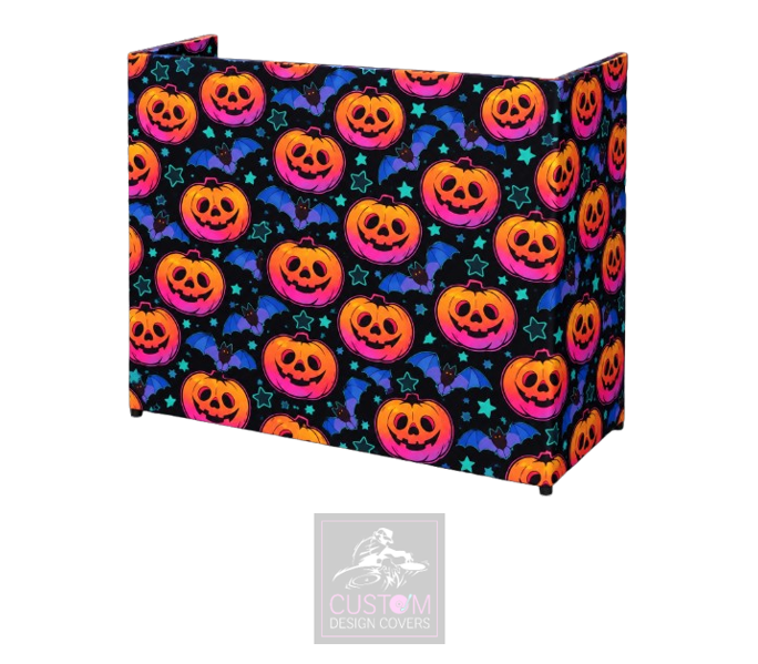 Halloween Smiling Pumpkins Lycra DJ Booth Cover (PACKAGE BUNDLE)