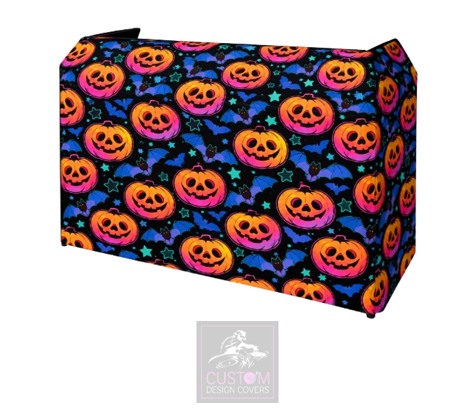 Halloween Smiling Pumpkins Lycra DJ Booth Cover (PACKAGE BUNDLE)