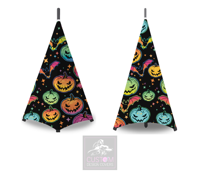 Halloween Pumpkin and Bats Stand Lycra Covers
