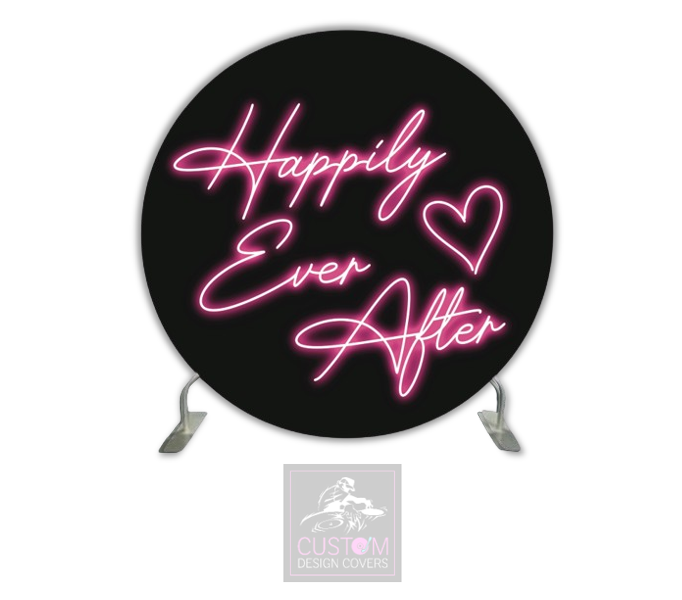 Happily Ever After-Black Full Circle Pillowcase Backdrop Cover