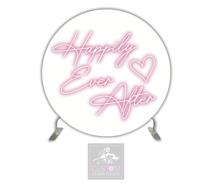 Happily Ever After-White Full Circle Pillowcase Backdrop Cover