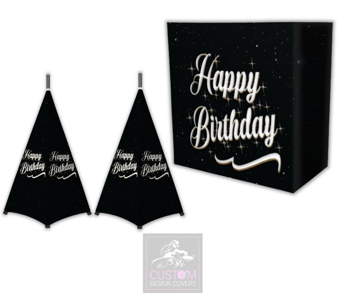 Happy Birthday Lycra DJ Booth Cover  (PACKAGE BUNDLE) - COMBI