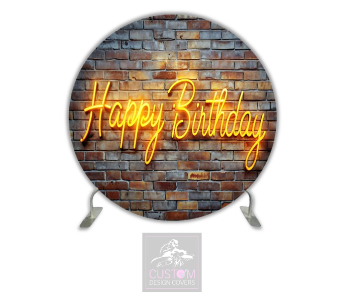 Happy Birthday Full Circle Pillowcase Backdrop Cover