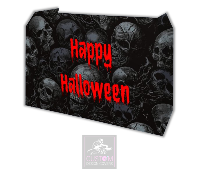 Happy Halloween Skulls Lycra DJ Booth Cover (PACKAGE BUNDLE)