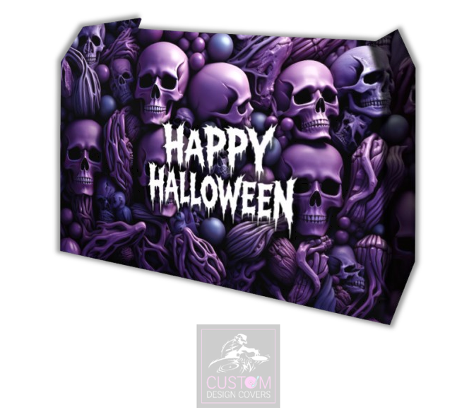 Happy Halloween Skulls Lycra DJ Booth Cover