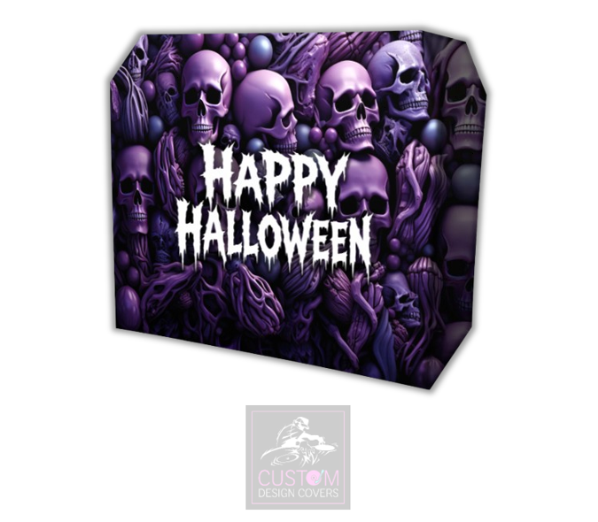 Happy Halloween Skulls Lycra DJ Booth Cover