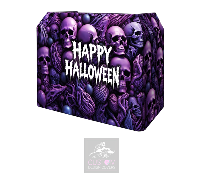 Happy Halloween Skulls Lycra DJ Booth Cover