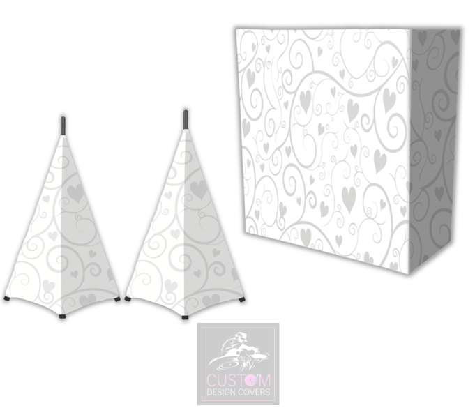 Hearts & Vines Lycra DJ Booth Cover (PACKAGE BUNDLE) - COMBI
