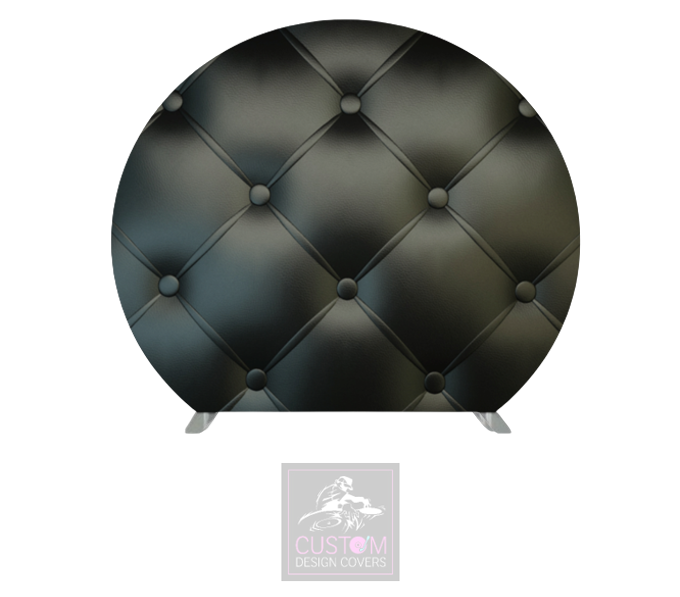 Black Chesterfield Half Circle Pillowcase Backdrop Cover (DOUBLE SIDED)