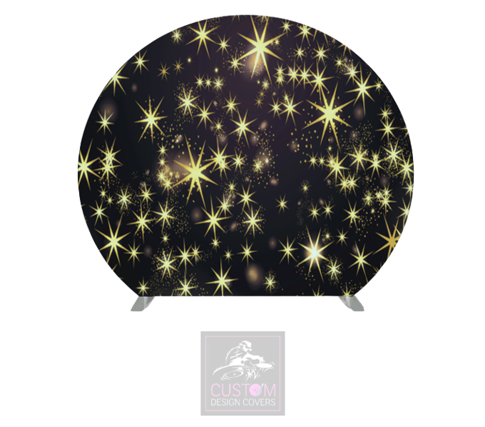 Gold Stars Half Circle Pillowcase Backdrop Cover