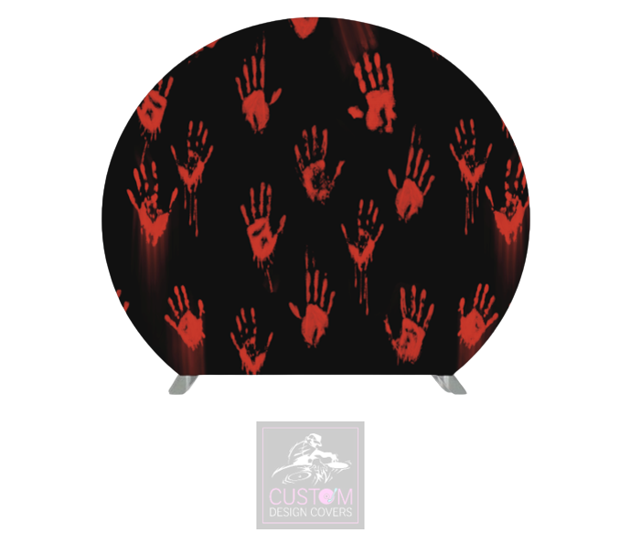 Bloody Handprints Half Circle Pillowcase Backdrop Cover