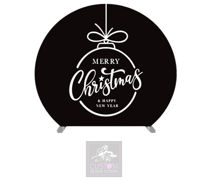 Christmas Bauble Half Circle Pillowcase Backdrop Cover (DOUBLE SIDED)