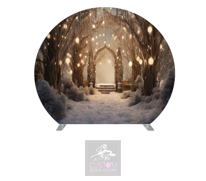 Christmas Walk Half Circle Pillowcase Backdrop Cover
