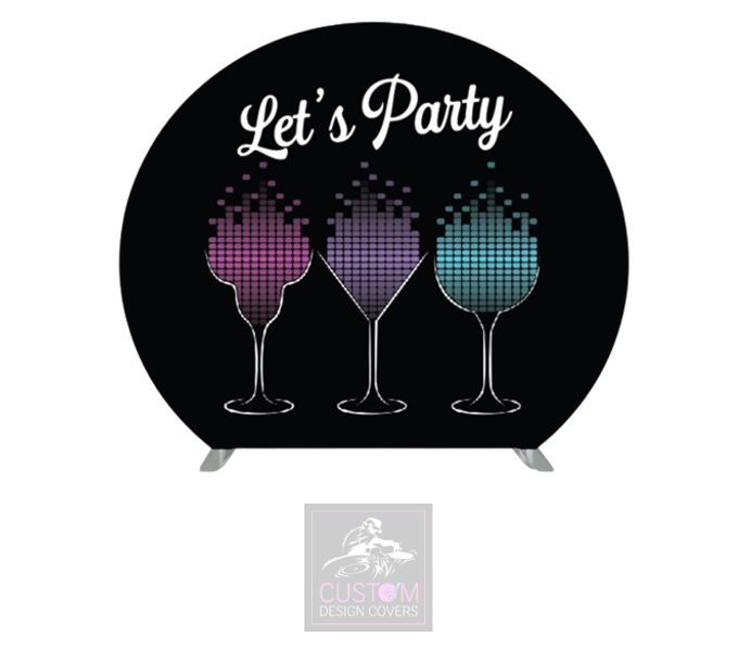 Let’s Party Half Circle Pillowcase Backdrop Cover