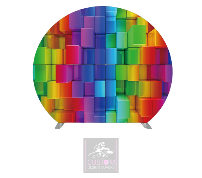 Colour Block Half Circle Pillowcase Backdrop Cover (DOUBLE SIDED)