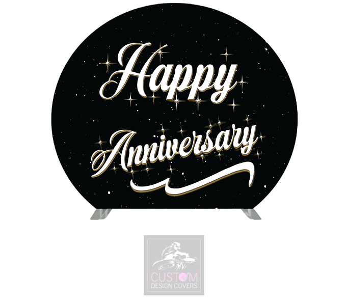 Happy Anniversary Half Circle Pillowcase Backdrop Cover (DOUBLE SIDED)