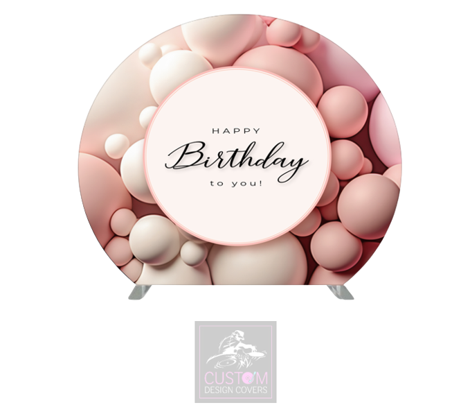 Happy Birthday Half Circle Pillowcase Backdrop Cover (DOUBLE SIDED)