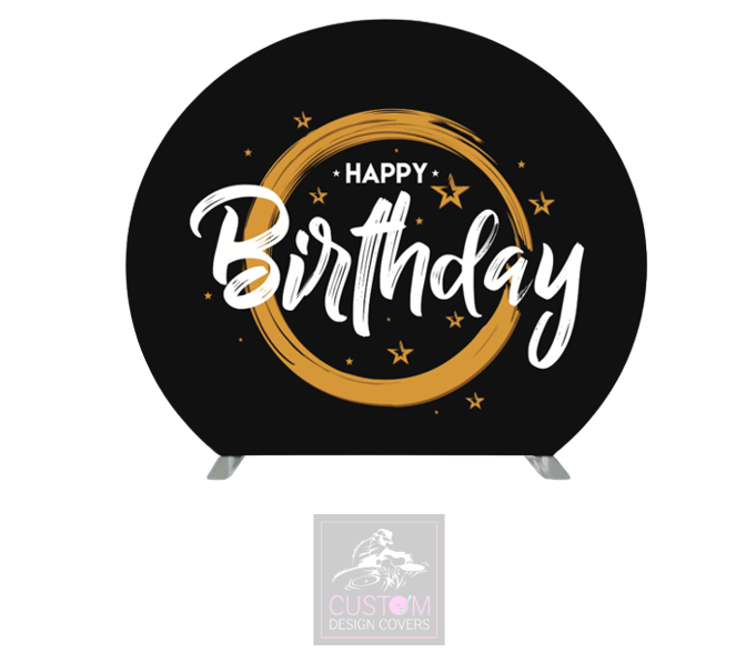 Happy Birthday Half Circle Pillowcase Backdrop Cover