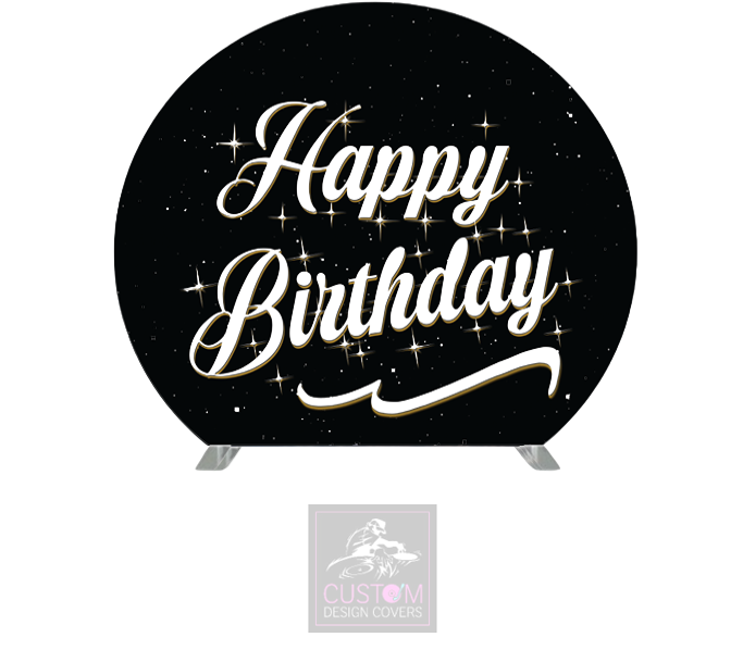 Happy Birthday Half Circle Pillowcase Backdrop Cover