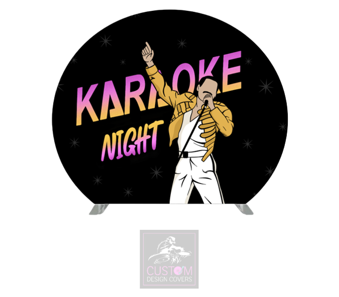 Karaoke Night Half Circle Pillowcase Backdrop Cover (DOUBLE SIDED)