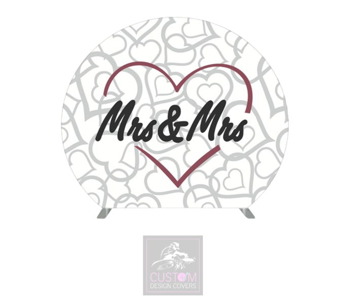 Mr & Mrs Half Circle Pillowcase Backdrop Cover (DOUBLE SIDED)