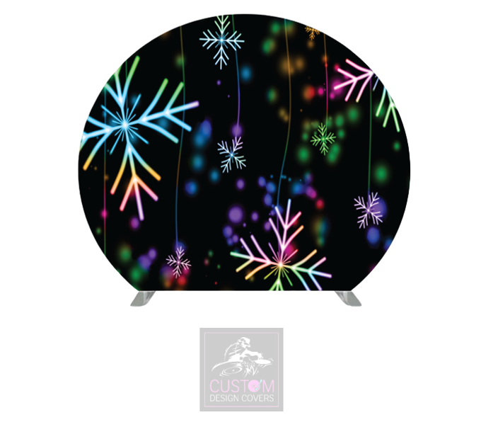 Snowflake Half Circle Pillowcase Backdrop Cover (DOUBLE SIDED)
