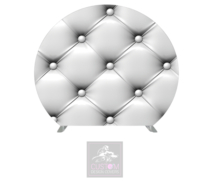 White Chesterfield Half Circle Pillowcase Backdrop Cover (DOUBLE SIDED)