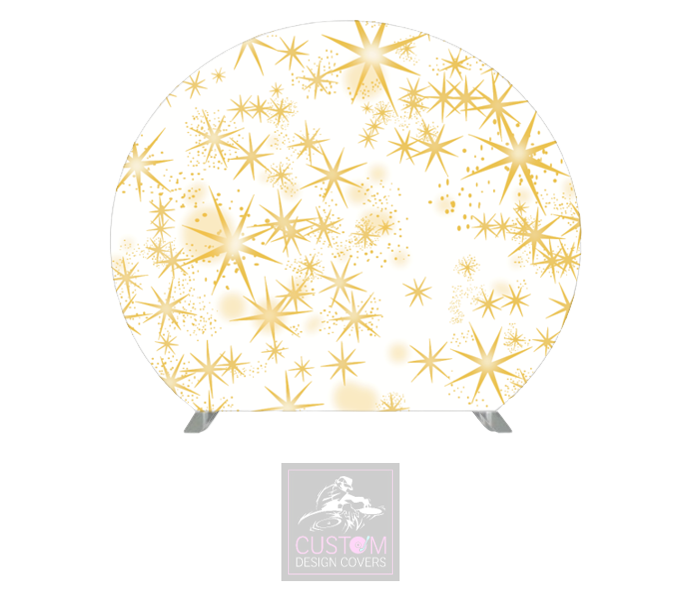 Gold Stars Half Circle Pillowcase Backdrop Cover
