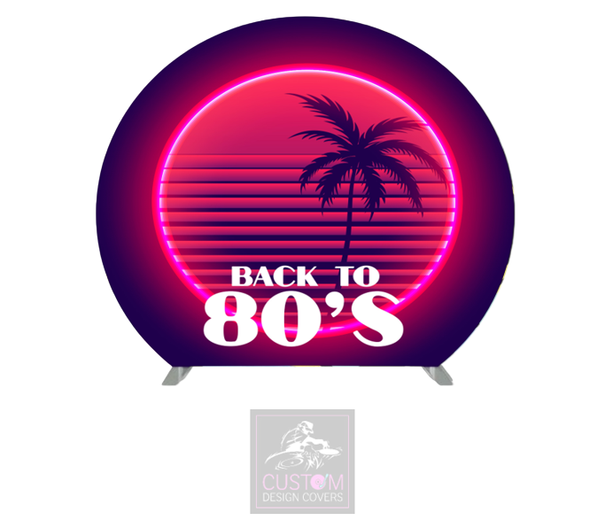 Back to 80’s Half Circle Pillowcase Backdrop Cover