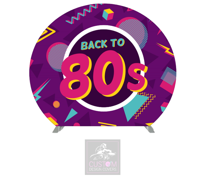 Back to 80’s Half Circle Pillowcase Backdrop Cover (DOUBLE SIDED)