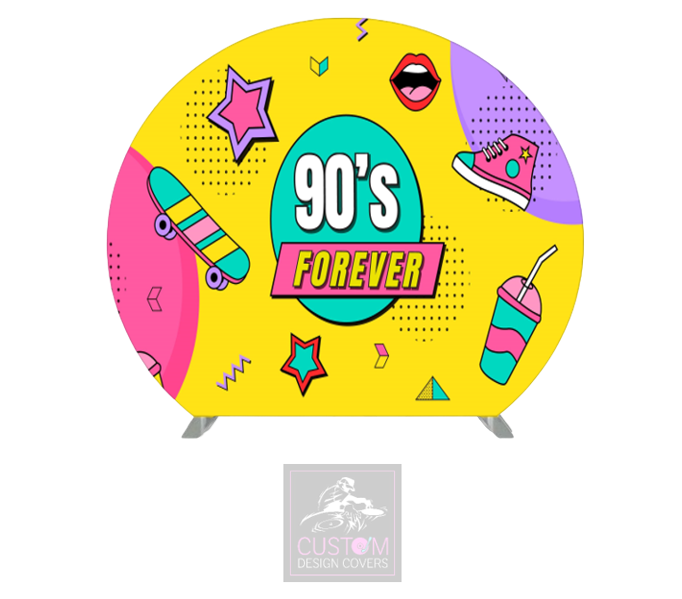 90’s Forever Half Circle Pillowcase Backdrop Cover (DOUBLE SIDED)